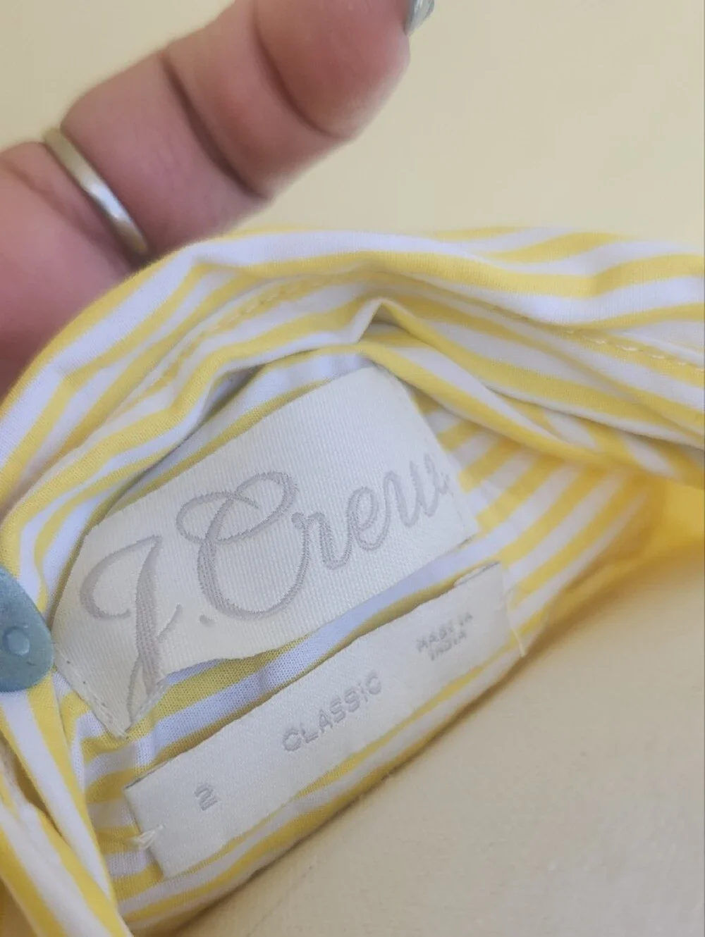 J. Crew Pale Yellow Striped Long-Sleeve Shirt Dress